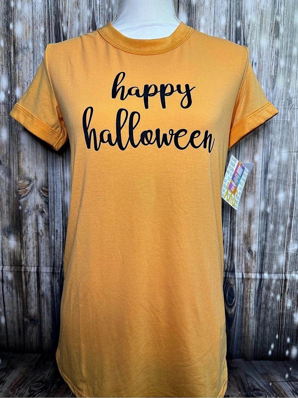 LuLaRoe Liv Happy Halloween Graphic Tee Orange & Black XXS NWT